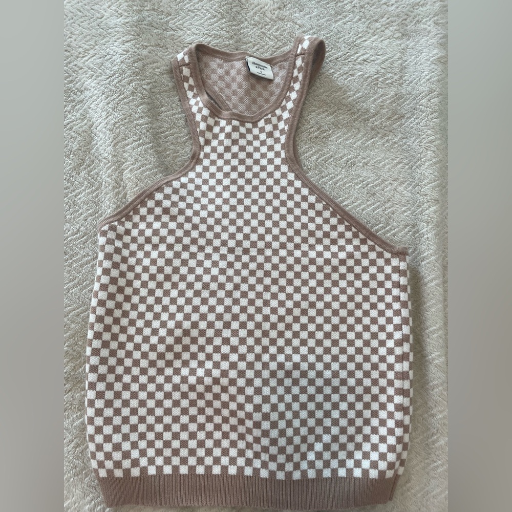 Abercrombie & Fitch Checkered Elevated Knit Suba Tank
